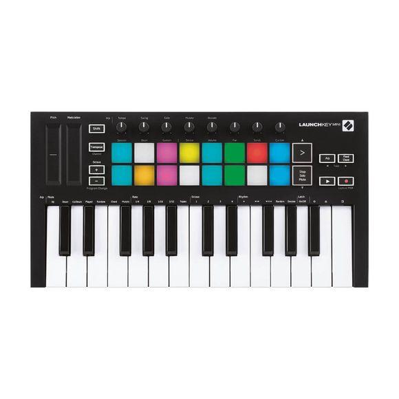 Novation Launchkey Mini MK3 USB MIDI keyboard med 16 RGB pads og Ableton Live-integrasjon